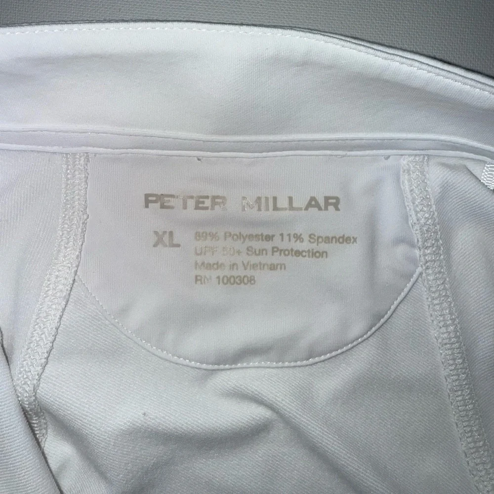 Peter Millar Women's White Raglan Sleeve Perth Layer 1/4 Zip Pullover XL- LOGO - Picture 4 of 7